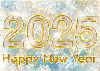 2025 New year xmas snowflakes banner, vector illustration