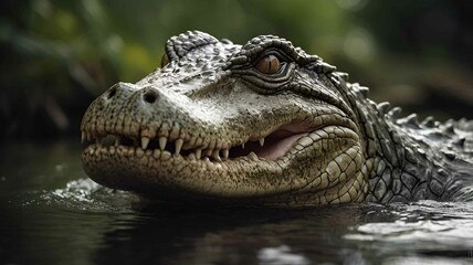 Obraz premium Close-up of a Crocodile in Natural Habitat