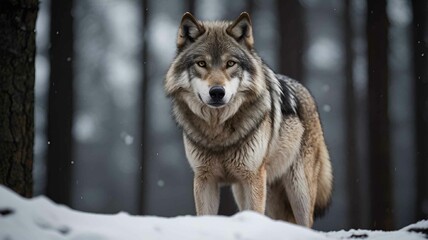 Fototapeta premium Majestic Wolf in the Wilderness