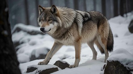 Majestic Wolf in the Wilderness