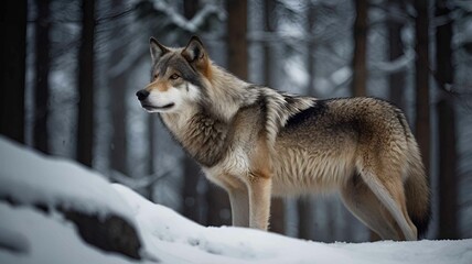 Obraz premium Majestic Wolf in the Wilderness