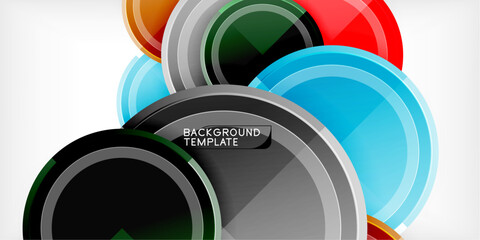 Obraz premium Minimal geometric abstract background. Circle triangle design