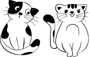TWO CAT SUPER CUTE, SIMPLE ICON SET