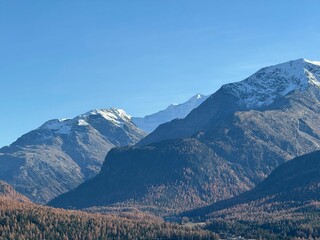 Snow-Capped Mountains Under Blue Sky