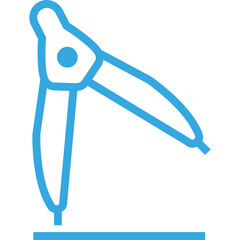 A Blue Compass Tool Resting on a Surface, Ready for Drafting and Precise Geometric Drawing in a Workspace