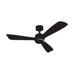 Ceiling Fan Silhouette Vector Illustration