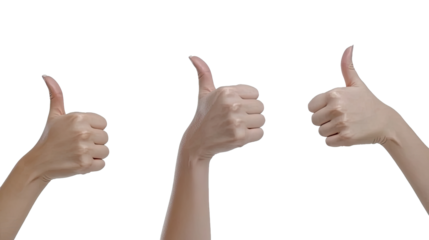 Women's Hands Giving Thumbs up Isolated on a Transparent Background Generative AI