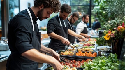 Obraz premium chefs in kitchen