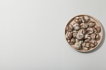 Appetizing Grinkle cookies on a light background.