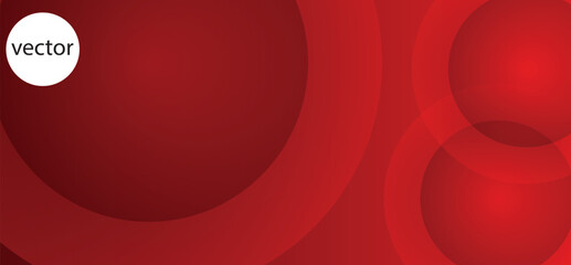 Red abstract background, geometric shapes, circular forms, gradient shading, minimalist design, vector graphics, deep crimson tones, smooth curves, spherical elements, dynamic