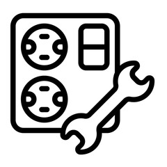 Plug Repair Line Icon