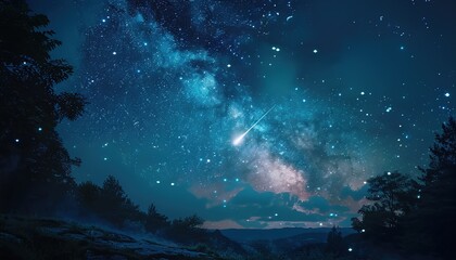 Fototapeta premium PNG Shooting star effect astronomy outdoors night 
