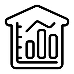 Real Estate Market Line Icon