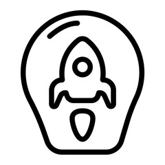 Rocket Line Icon
