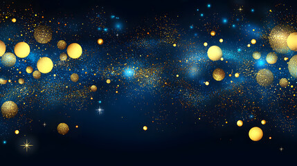 Obraz premium Golden glitter against a dark starry background