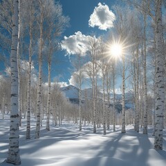 Winter Wonderland Birch Forest