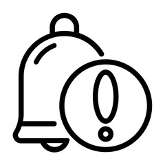Warning bell Line Icon