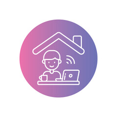 Remote Work vector icon stock illustration
