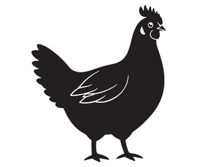 Fototapeta premium Silhouette of a chicken icon, Hen Silhouette Vector Illustration