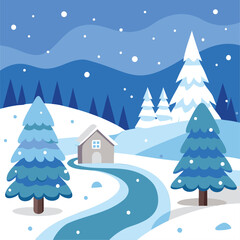  watercolor winter background vector illustration