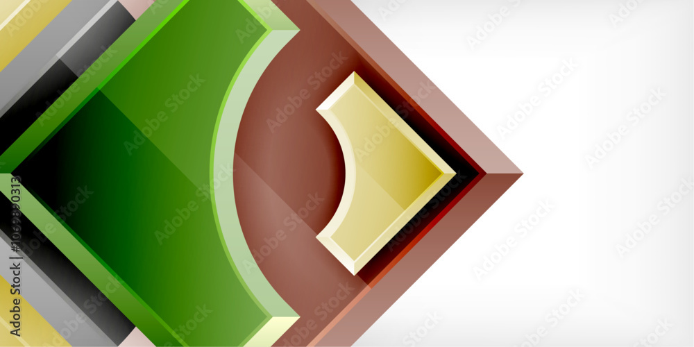 Poster Geometric design abstract background - circles and triangles