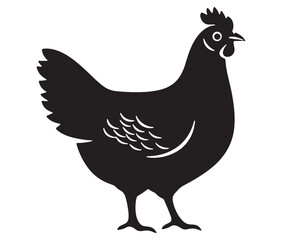Fototapeta premium Silhouette of a chicken icon, Hen Silhouette Vector Illustration