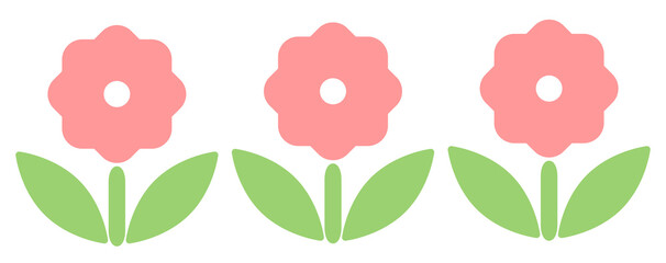 ピンクのかわいい並んだ花