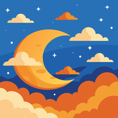 beautiful sky background vector art with clouds and gradients
