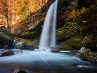 waterfall in autumn