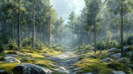 Obraz premium morning in the woods