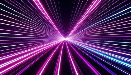 Obraz premium Futuristic neon light burst with vibrant purple and blue laser streaks