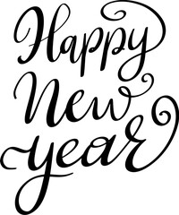 Fototapeta premium Happy new year. Lettering phrase for postcard, banner, flyer. Vector illustration