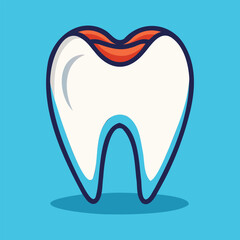 tooth vector icon and silhouette design for dental care and health illustrations
