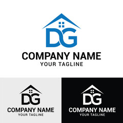 DG letter minimalist real estate logo design template