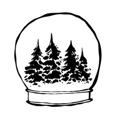 Line art Christmas toy