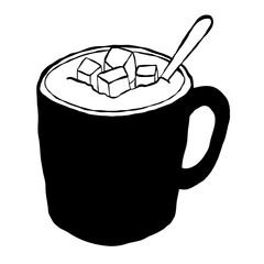 Line art hot drink