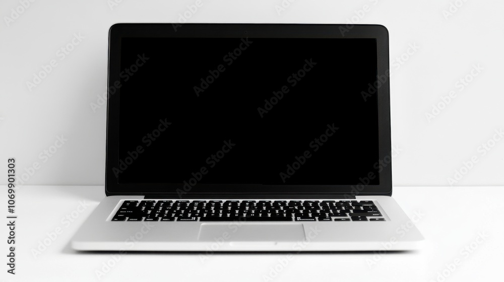 Poster image of a computer on a desk in a minimalist office to convey the concept of working and using tech