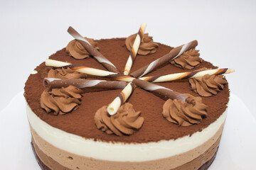 Layered Chocolate Cake with Decorative Toppings