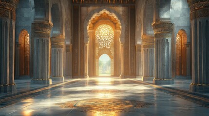 Luxury Arabic Background with Elegant Design Featuring Islamic Art Elements for Creative Projects