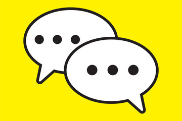 Set of Chat Message Bubbles Vector Icon. Communication icons. Talk bubble, dialog. Web icon set. Online communication. Conversation, SMS, Notification, Group Chat. Chatting icons in different styles
