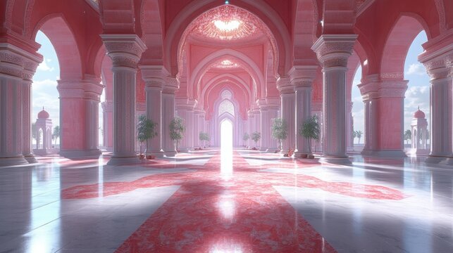 Beautiful Islamic Background Featuring a Mosque and Ramadan Kareem Greeting for Spiritual Celebrations and Festivities