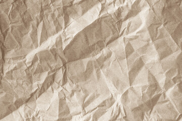 Crumpled brown paper texture background for design with copy space for text or image.