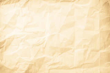 Crumpled brown paper texture background for design with copy space for text or image.