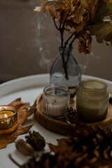 autumn leaves, fall season, autumn season, candles