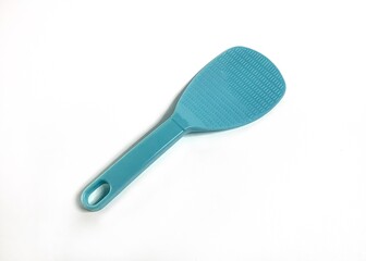 blue rice spoon with isolated background
