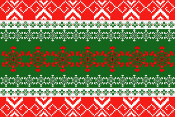 Christmas seamless pattern with deer and trees in a Nordic tribal design,perfect for festive decorations, vintage designs, and holiday-themed textiles,Traditional ethnic, geometric, ethnic,culture