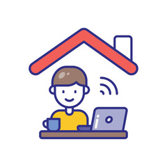 Remote Work vector icon stock illustration