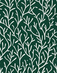 Naklejka premium Botanical pattern for printing on wall decorations, covers. Artistic brush strokes.