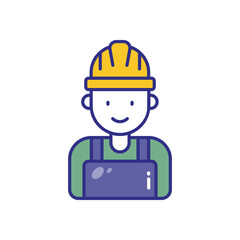 Construction Worker vector icon stock illustration