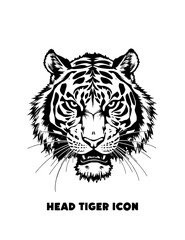 147 tiger head illustration model for coloring